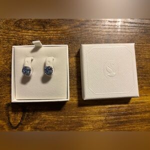 Swarovski earrings. NWT. Beautiful blue color. In original box.